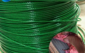 江苏宝云厂家直销5-6mm包塑不锈钢钢丝绳pvc绿色涂层耐腐蚀